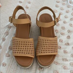 Tan Woven Sandals